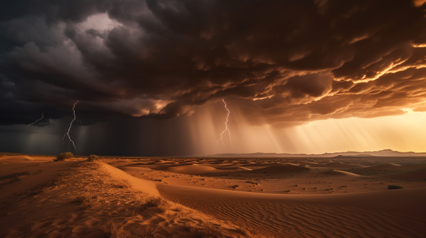 yecayeca a vast desert landscape under a stormy sky reflecting 8c62b50e f240 48d0 8334 3dc7abf99a85